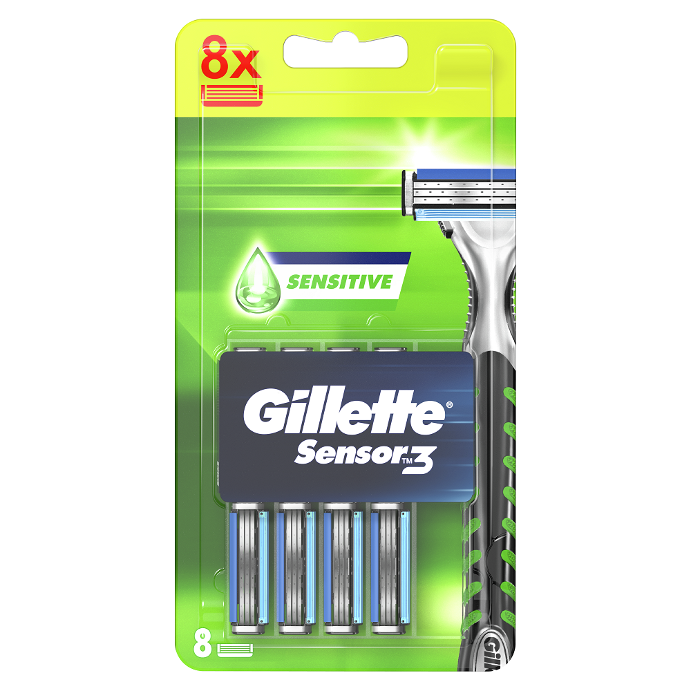 Rezerve pentru aparatul de ras Sensor3, 8 bucati, Gillette