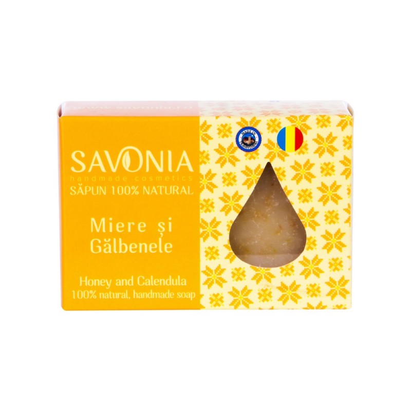 Sapun natural cu miere si galbenele, 90 g, Savonia