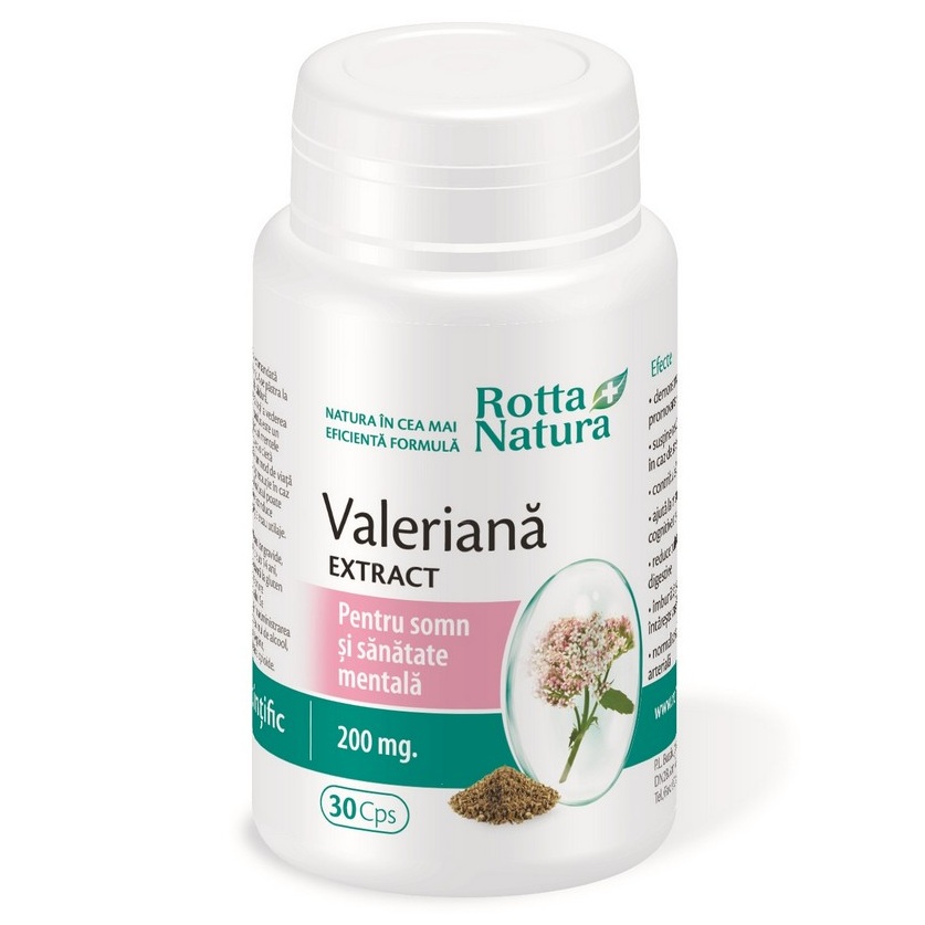 Valeriana extract, 200 mg, 30 capsule, Rotta Natura