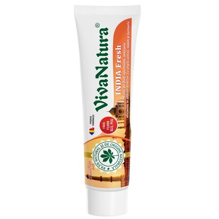 Pasta de dinti naturala cu neem si turmeric India Fresh, 80 ml, Vivanatura 710163