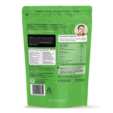 Pulbere ecologica Chlorella, 125 g, Republica Bio 701817