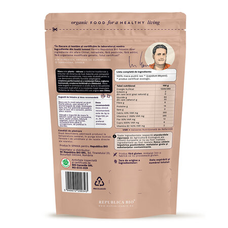 Pulbere ecologica Maca, 150 g, Republica Bio 701786