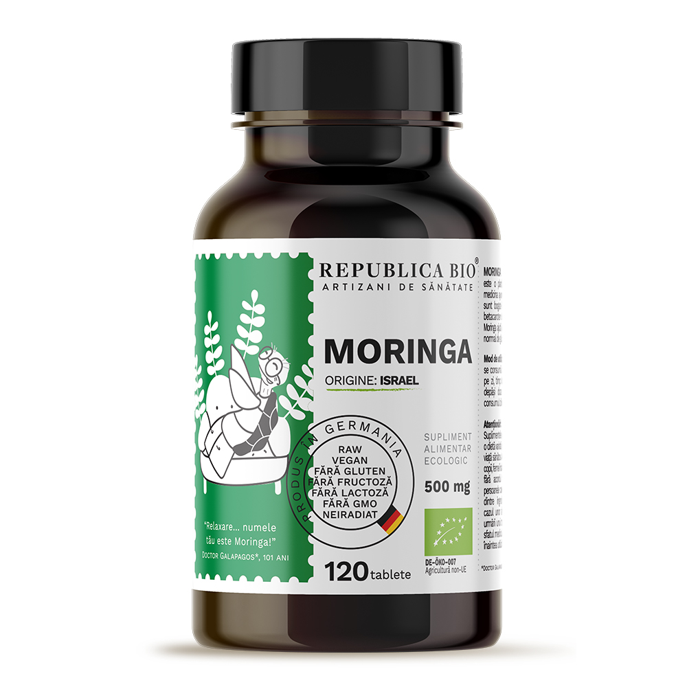 Moringa Bio, 500 mg, 120 tablete, Republica Bio