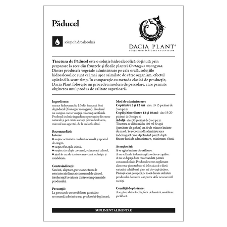 Tinctura de Paducel, 50 ml, Dacia Plant 593270