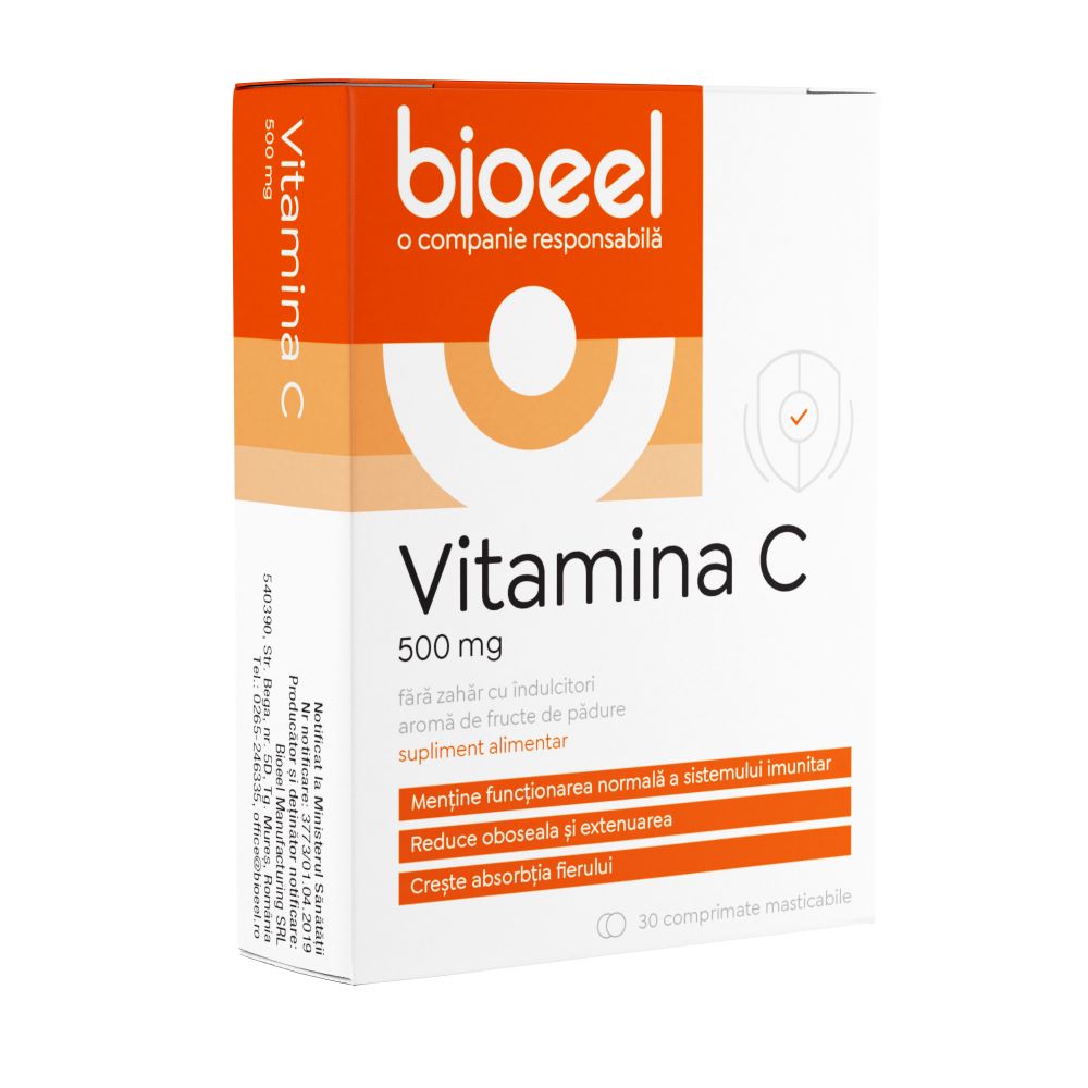 Vitamina C, 500 mg, 30 comprimate masticabile, Bioeel