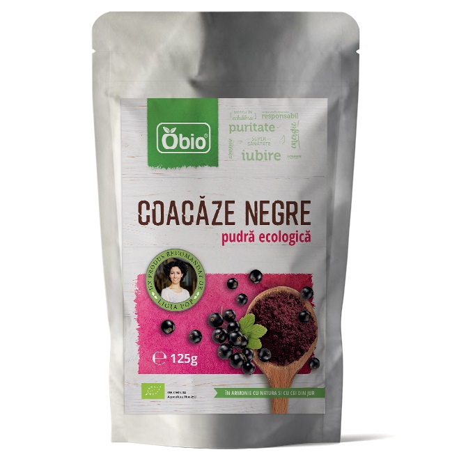 Coacaze negre pudra bio, 125 g, Obio