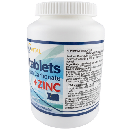 Bicarbonat de sodiu cu zinc, 150 tablete, PharmaVital 721295