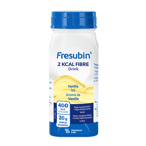 Bautura cu aroma de vanilie Fresubin 2kcal Fibre, 4 x 200 ml, Fresenius Kabi