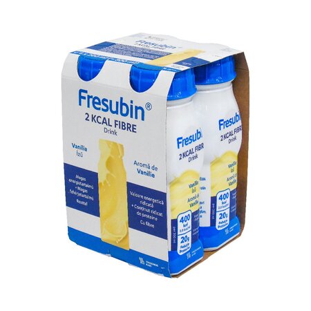 Bautura cu aroma de vanilie Fresubin 2kcal Fibre, 4 x 200 ml, Fresenius Kabi 731173
