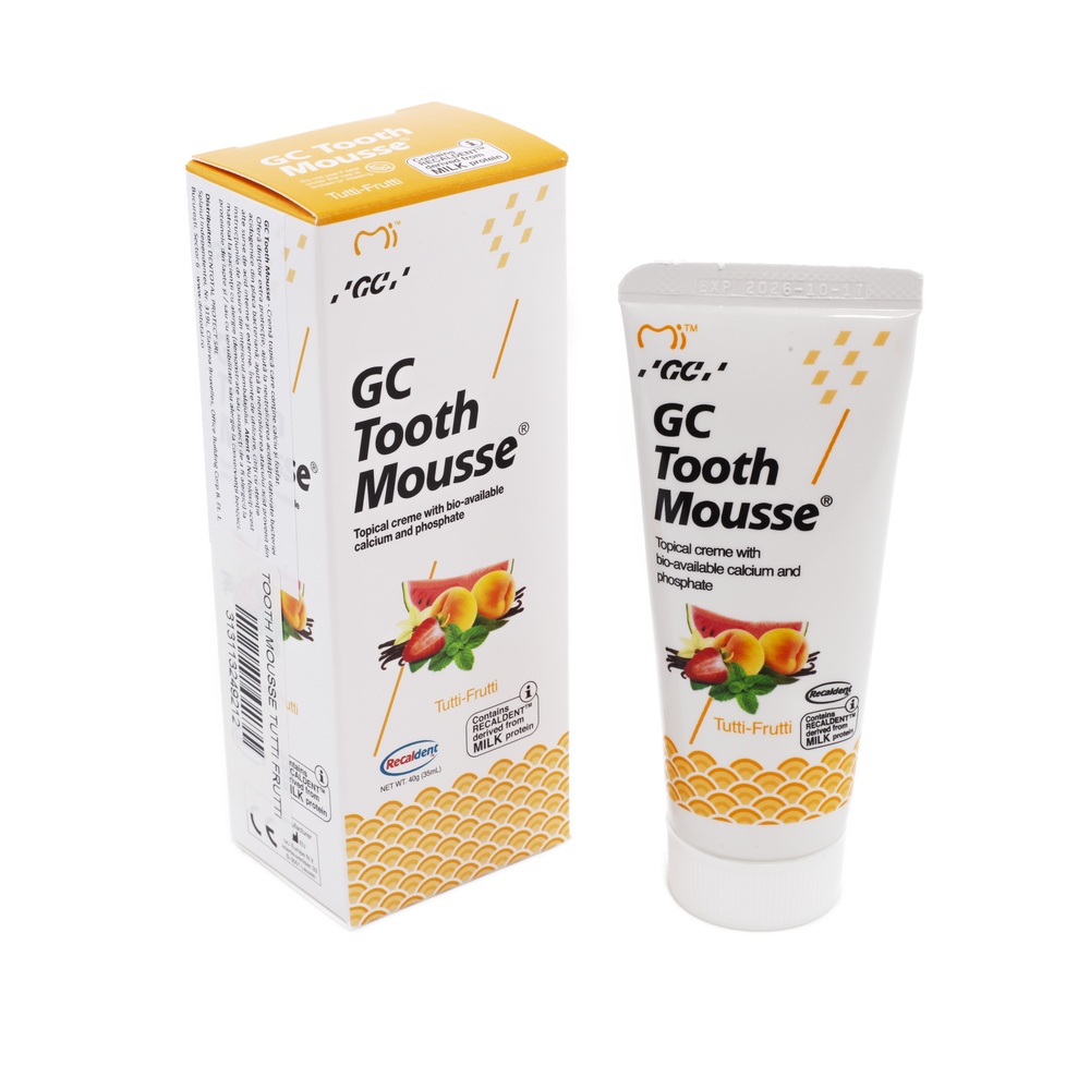 Crema topica remineralizanta pe baza de apa cu aroma de tutti-frutti Tooth Mousse, 40 g, GC