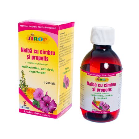 Sirop de nalba cu cimbru si propolis, 200 ml, Elidor 647447