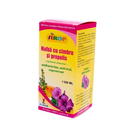 Sirop de nalba cu cimbru si propolis, 200 ml, Elidor 647446