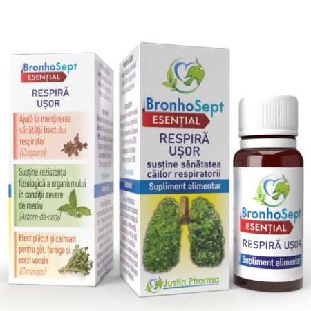 BronhoSept Esential Respira usor, 10 ml, Justin Pharma 720261