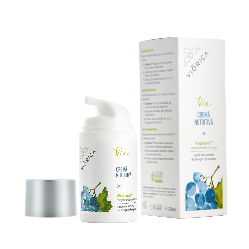 Crema pentru fata nutritiva cu complex antioxidant din struguri Vie, 50 ml, Viorica