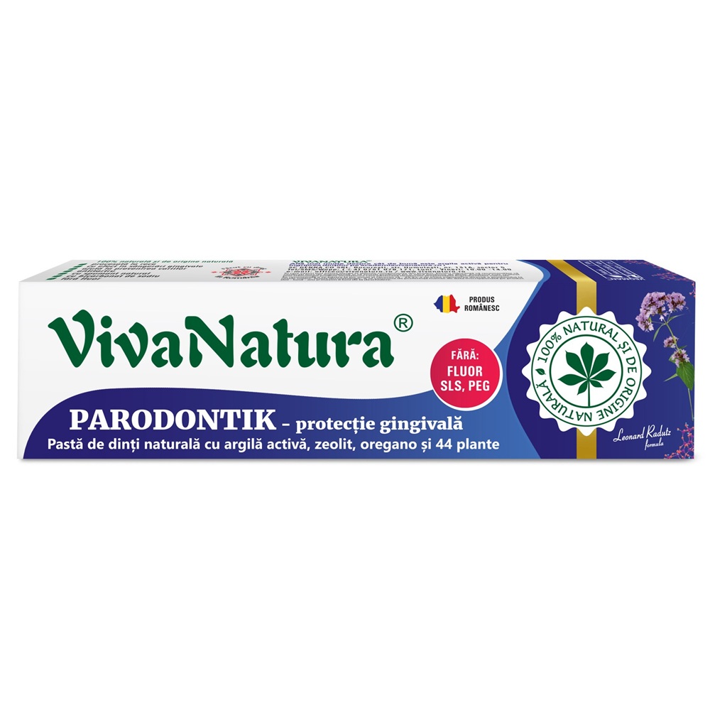 Pasta de dinti naturala cu argila activa si zeolit Parodontik, 80 ml, Vivanatura
