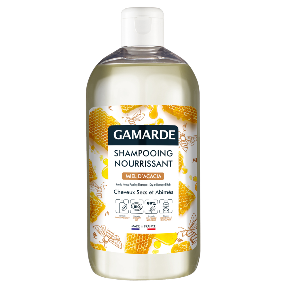 Sampon eco natural hranitor cu miere pentru par uscat, 500 ml, Gamarde