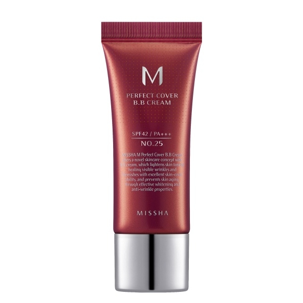 BB Cream M Perfect Cover SPF42/PA+++, nuanta 25/Bej cald, 20 ml, Missha