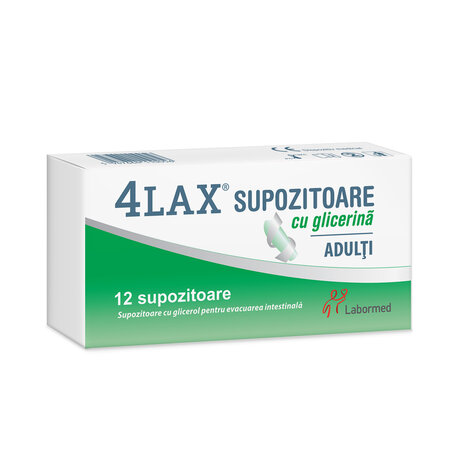 Supozitoare cu glicerina pentru adulti 4Lax, 12 bucati, Labormed 617182