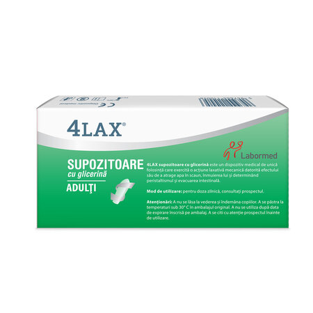 Supozitoare cu glicerina pentru adulti 4Lax, 12 bucati, Labormed 617181