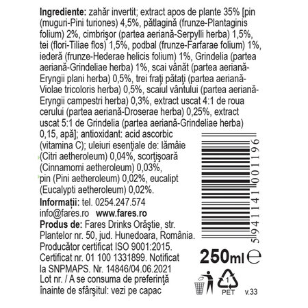 Plantusin sirop, R8, 250 ml, Fares 620765