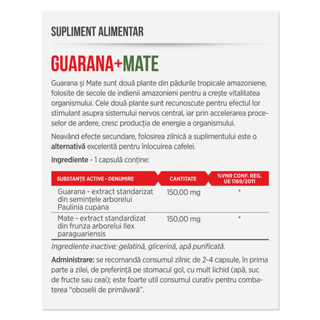 Guarana + Mate, 30 capsule, Parapharm 690189