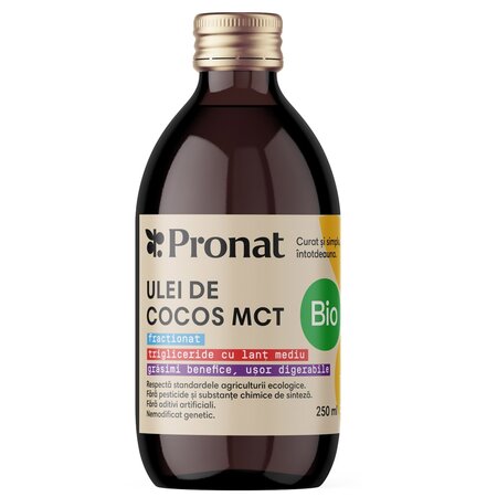 Ulei de cocos fractionat MCT Bio, 250 ml, Pronat