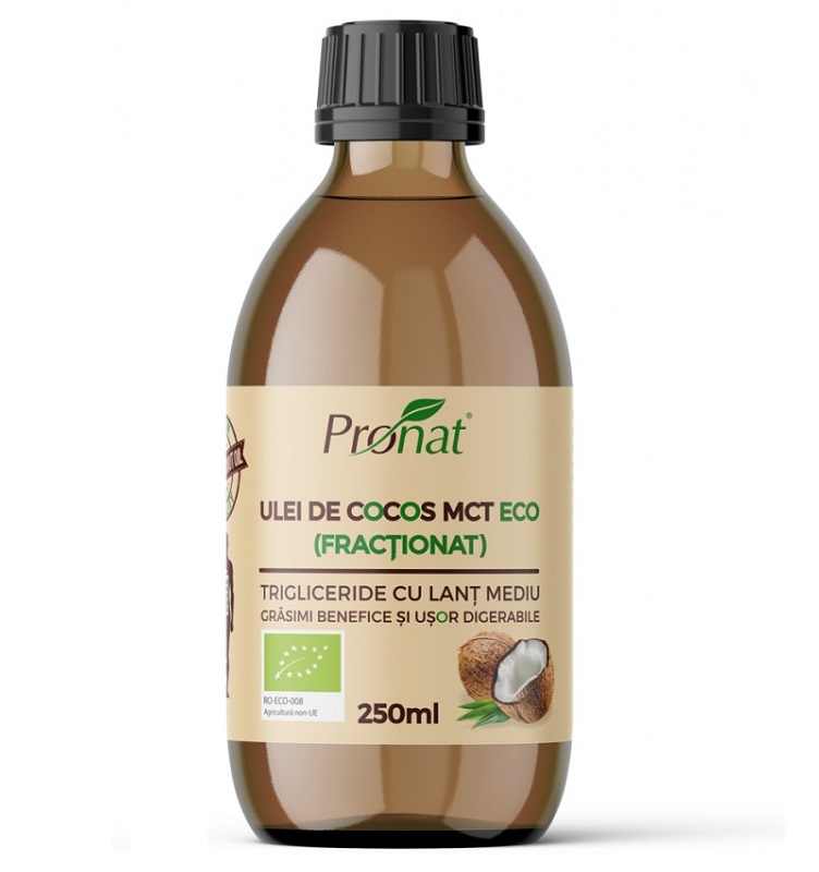 Ulei de cocos fractionat MCT Bio, 250 ml, Pronat