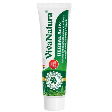 Pasta de dinti naturala cu argila si aloe vera Herbal, 80 ml, Vivanatura 709802