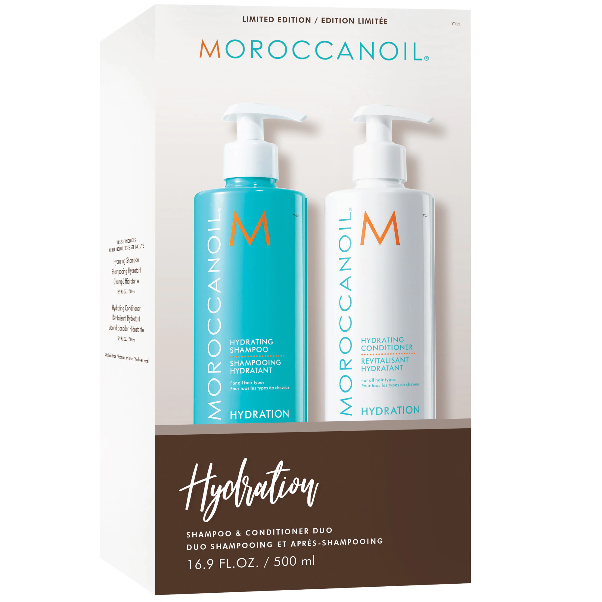 Set Sampon pentru hidratare, 500 ml + Balsam pentru hidratare, 500 ml, Moroccanoil