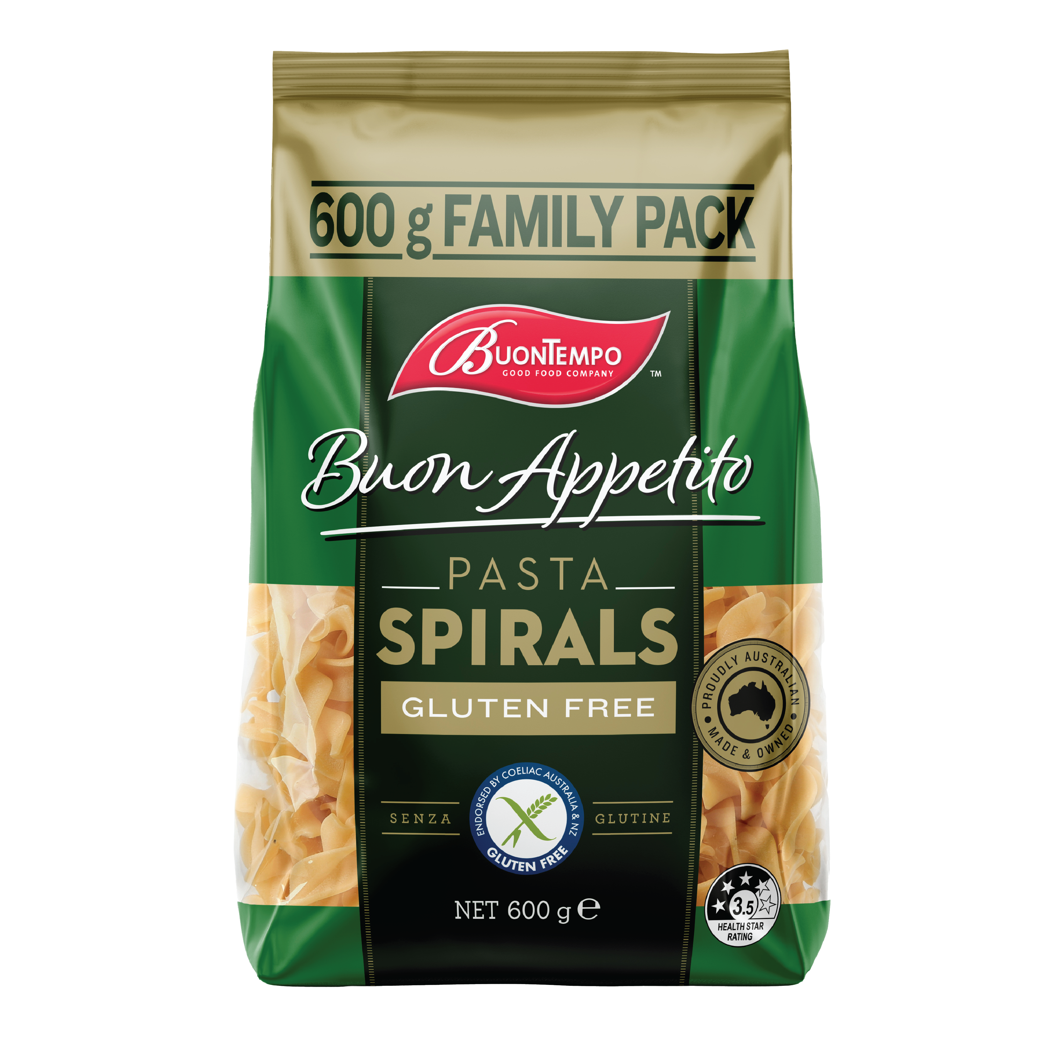 Paste spirale Buontempo, 600 g, Orgran