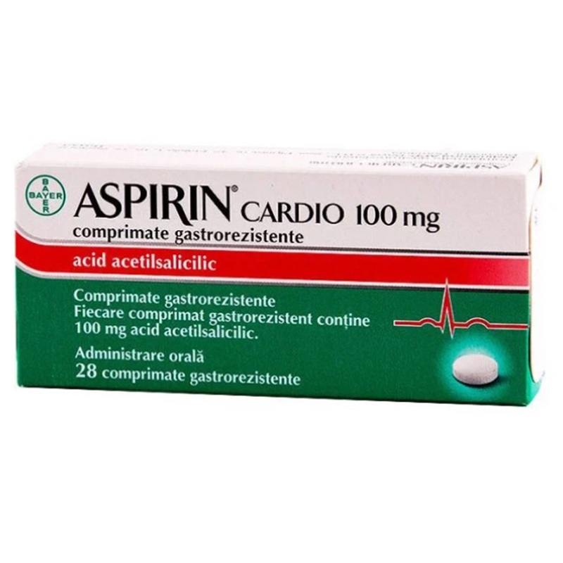 Aspirin Cardio, 100 mg, 28 comprimate gastrorezistente, Bayer