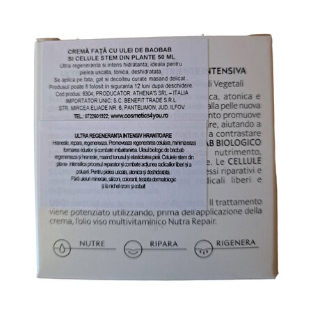 Crema de fata cu ulei de baobab si celule stem din plante Nutra Repair, 50 ml, L'Erboristica 710437