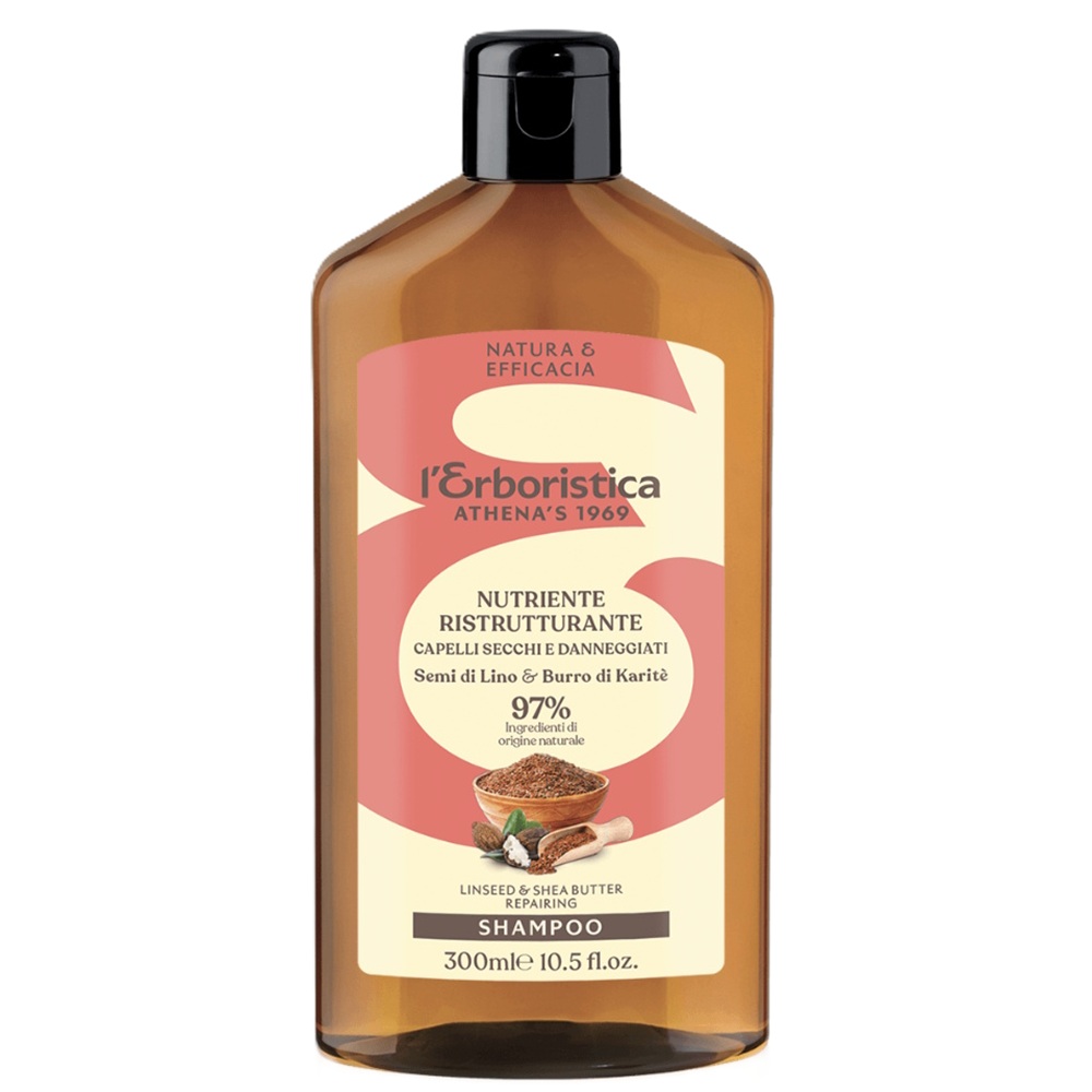 Sampon reparator cu seminte de in si unt de shea, 300 ml, L'Erboristica