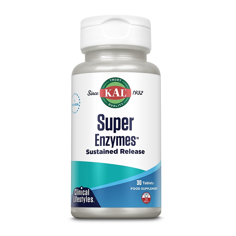 Super Enzymes Kal, 30 tablete cu eliberare prelungita bi-layer