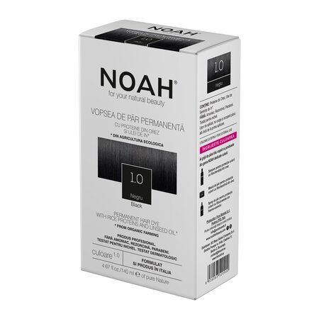 Vopsea de par naturala Nuanta Negru 1.0, 140 ml, Noah 601814