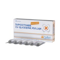 Supozitoare cu glicerina pentru adulti, 2500 mg, 12 bucati, Hyllan