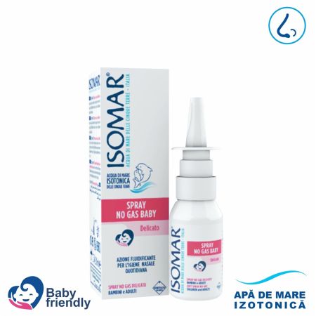 Spray nazal fara gaz cu apa de mare izotonica Isomar Naso Baby, 30 ml, Euritalia 673365