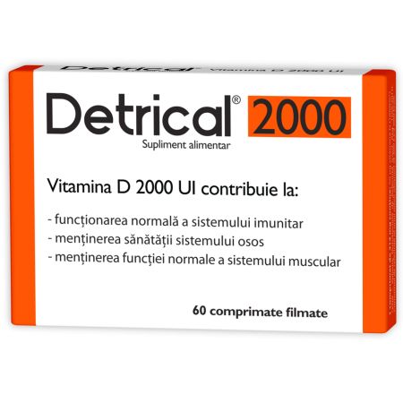 Detrical Vitamina D 2000UI, 60 comprimate, Zdrovit