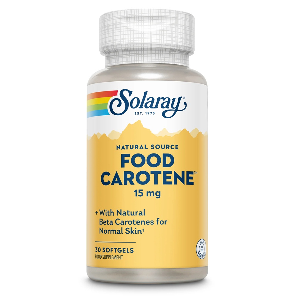 Food Carotene 25000UI Solaray, 30 capsule gelatinoase, Secom