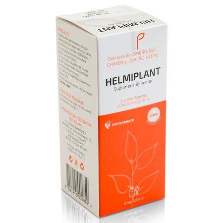 Sirop cu extracte de cimbru, nuc, chimen si coacaz negru Helmiplant, 100 ml, Eurofarmaco 704607