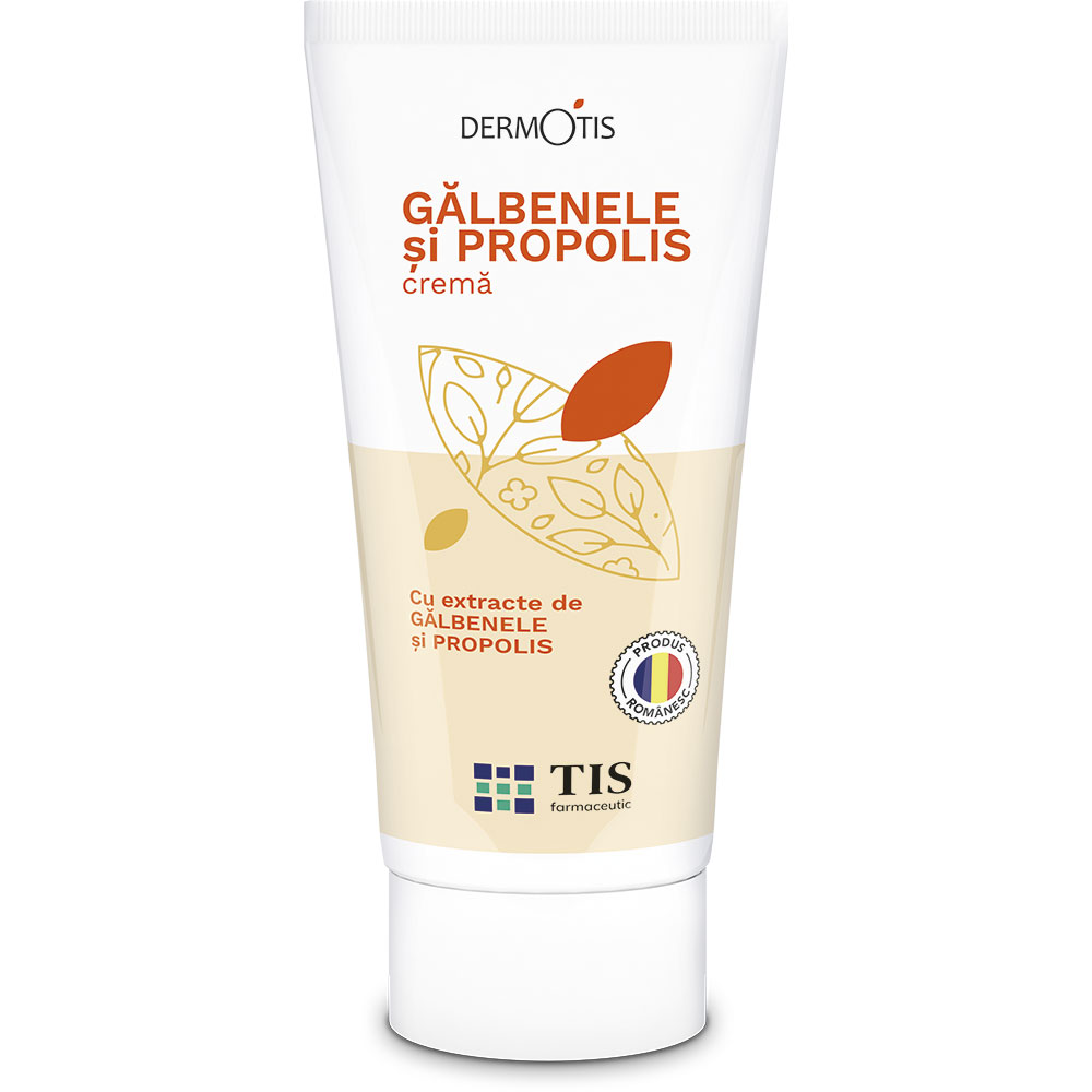Crema cu galbenele si propolis DermoTis, 50 ml, Tis Farmaceutic