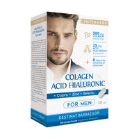 Colagen si acid hialuronic pentru barbati, 30 comprimate, Interherb