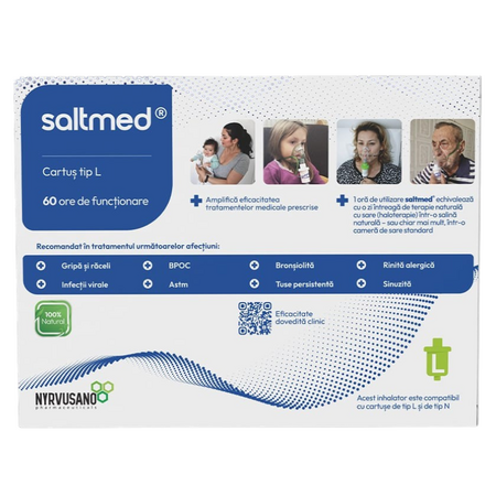 Inhalator cu aer salin uscat Tip L Adulti+Copii, 1 bucata, Saltmed 731482