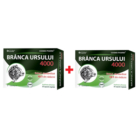 Pachet Branca Ursului 4000, 30 + 30 capsule vegetale, Cosmopharm