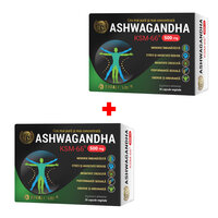 Pachet Ashwagandha KSM-66 Total Care, 500 mg, 30 + 30 capsule vegetale, Cosmopharm