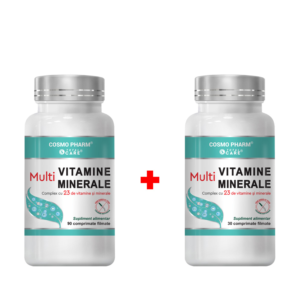 Pachet Multivitamine si multiminerale, 90 + 30 comprimate filmate, Cosmopharm