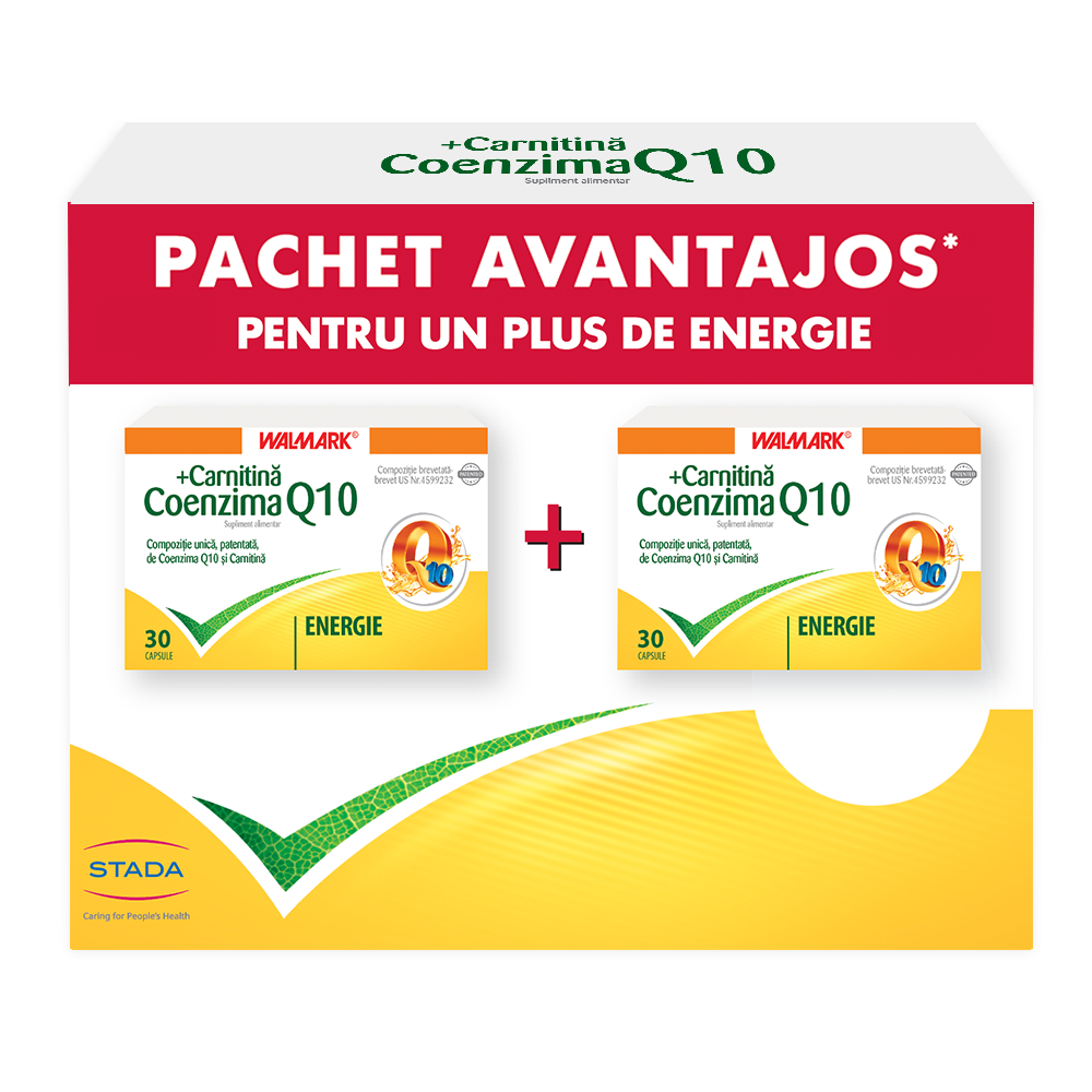 Pachet Coenzima cu Carnitina 1+1, 30 + 30 capsule, Walmark