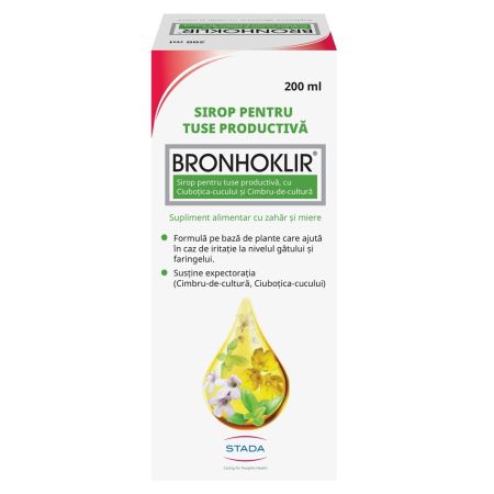 Sirop tuse productiva Bronhoklir, 200 ml, Stada