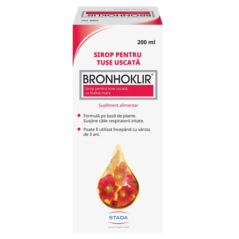 Sirop pentru tuse uscata Bronhoklir, 200 ml, Stada