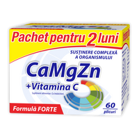 CaMgZn + Vitamina C, 60 plicuri, Zdrovit